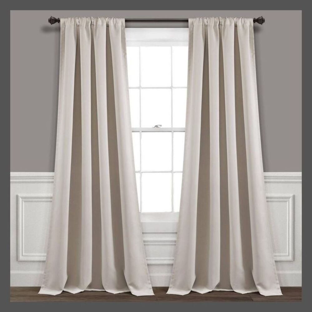 Lush Decor - Set of 2 (95"x52") Insulated Rod Pocket Blackout W Yellow